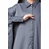 Designer Shirt style Kaftan with inner abaya-Grey-Black